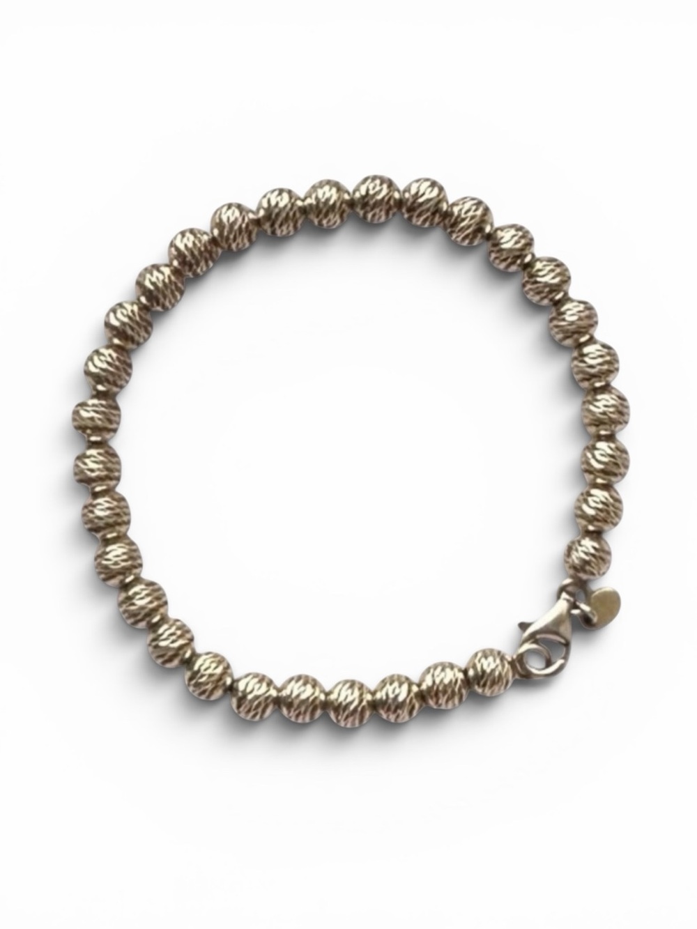 Milor Italy Gold over .925 Sterling Silver Beaded Bracelet 7.75”L